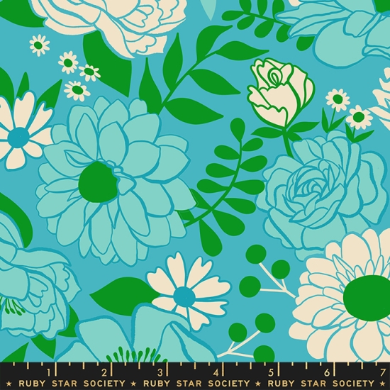 Patchwork Baumwolle - Ruby Star Society - Melody Miller - Rise and Shine - Morning Bloom Large Floral Vintage Retro